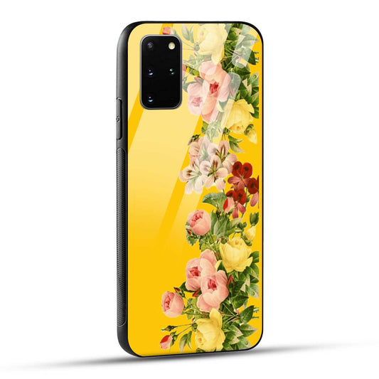 Samsung Galaxy S20 Plus Back Cover Yellow Flowers Printed Glass Case