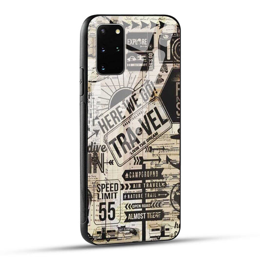 Samsung Galaxy S20 Plus Back Cover Here We Go Travel Printed Glass Case