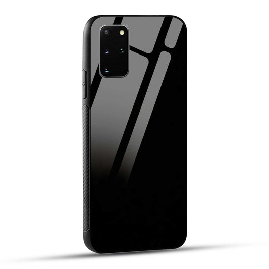 Samsung Galaxy S20 Plus Back Cover Solid Black Printed Glass Case