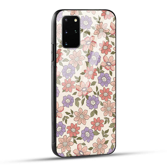 Samsung Galaxy S20 Plus Back Cover Flowers In Retro  Printed Glass Case