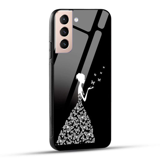 Samsung Galaxy S21 5G Back Cover Butterfly Girl Printed Glass Case