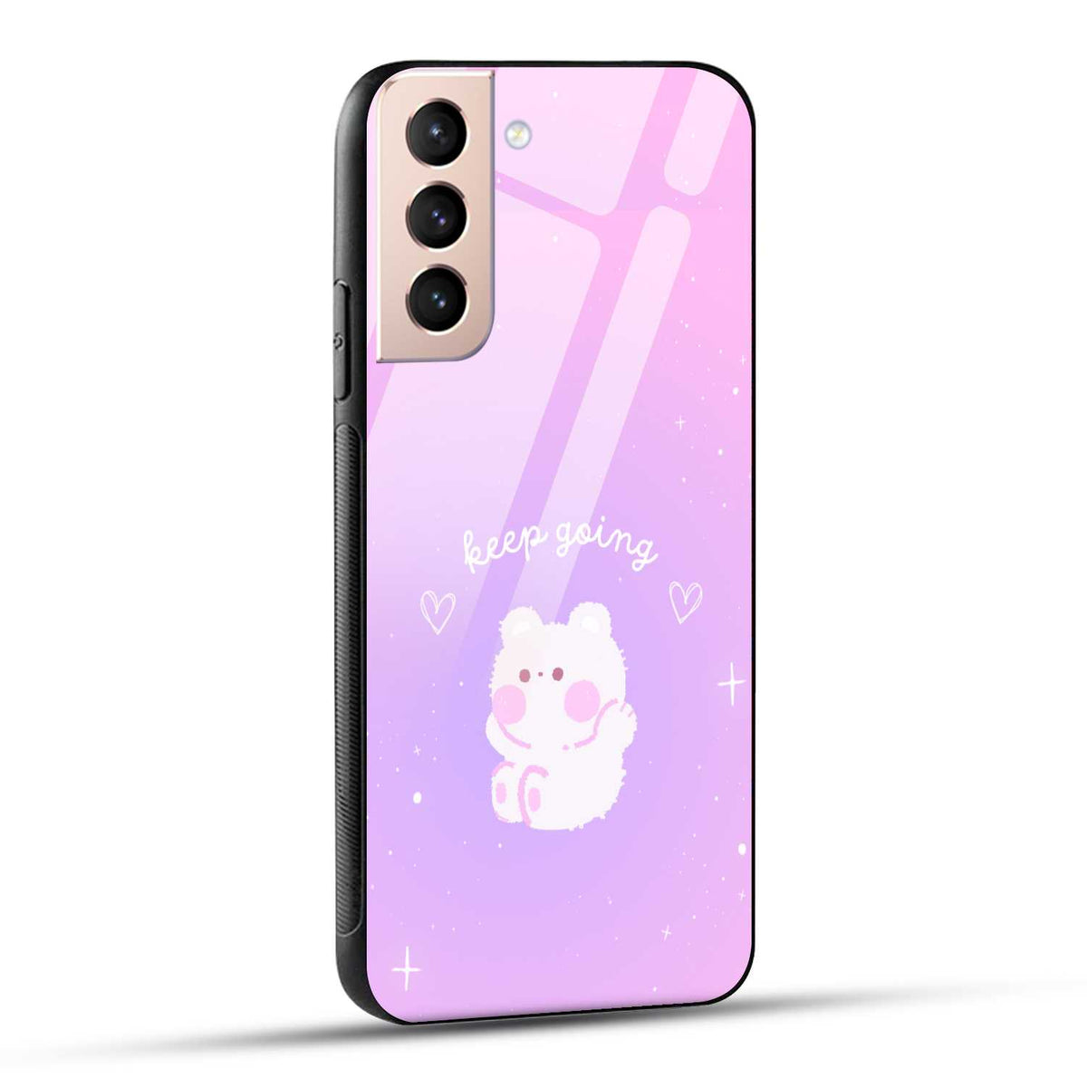 Samsung Galaxy S21 5G Back Cover Pink Purple Gradient Aesthetic Motivational Printed Glass Case