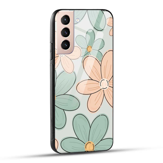 Samsung Galaxy S21 5G Back Cover Aesthetic Flower Printed Glass Case