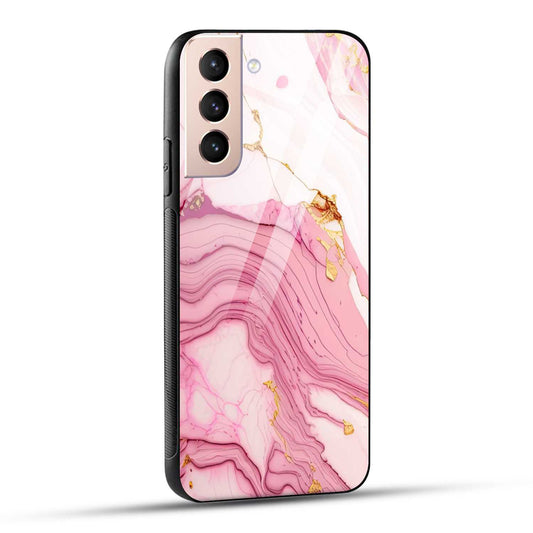 Samsung Galaxy S21 5G Back Cover Pink Marble Printed Glass Case