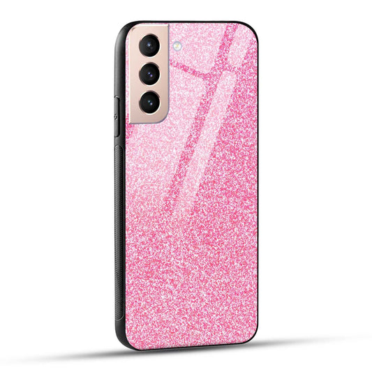 Samsung Galaxy S21 5G Back Cover Pink Glitter Printed Glass Case