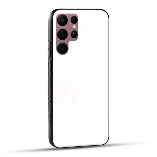 Samsung Galaxy S22 Ultra 5G Back Cover Plain White Printed Glass Case