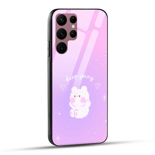 Samsung Galaxy S22 Ultra 5G Back Cover Pink Purple Gradient Aesthetic Motivational Printed Glass Case