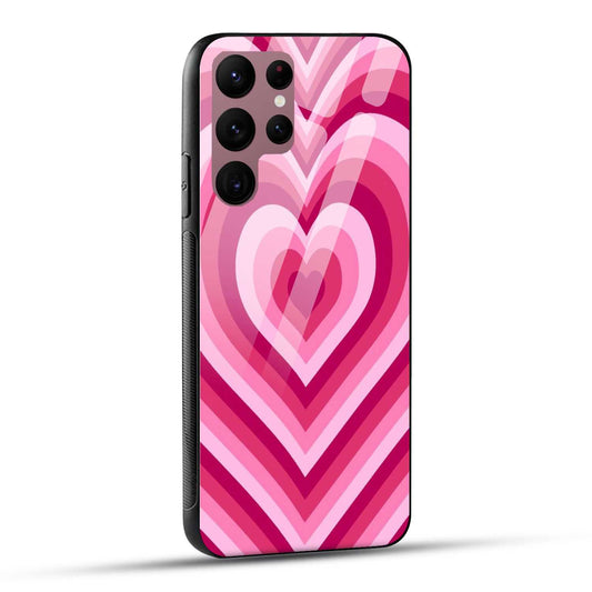 Samsung Galaxy S22 Ultra 5G Back Cover Love Hearts Printed Glass Case