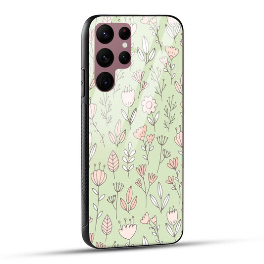 Samsung Galaxy S22 Ultra 5G Back Cover Flower Art Printed Glass Case