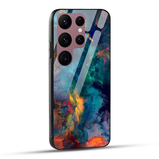 Samsung Galaxy S23 Ultra 5G Back Cover Abstract Color Printed Glass Case