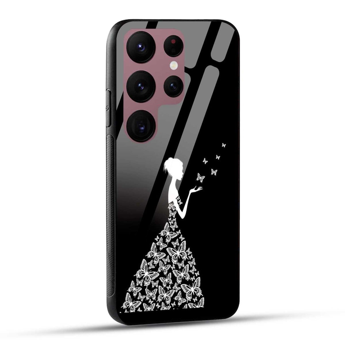 Samsung Galaxy S23 Ultra 5G Back Cover Butterfly Girl Printed Glass Case