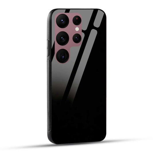 Samsung Galaxy S23 Ultra 5G Back Cover Solid Black Printed Glass Case