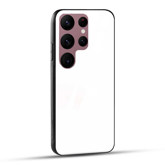 Samsung Galaxy S23 Ultra 5G Back Cover Plain White Printed Glass Case