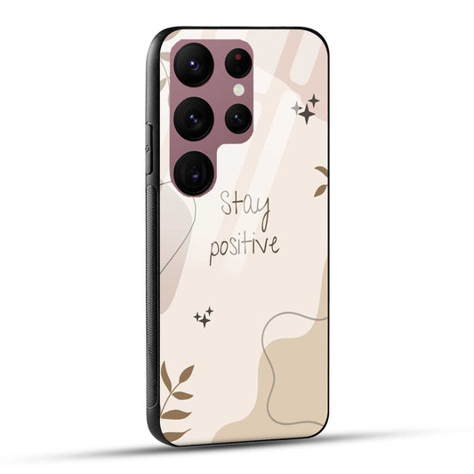 Samsung Galaxy S23 Ultra 5G Back Cover Cream Beige Aesthetic Printed Glass Case