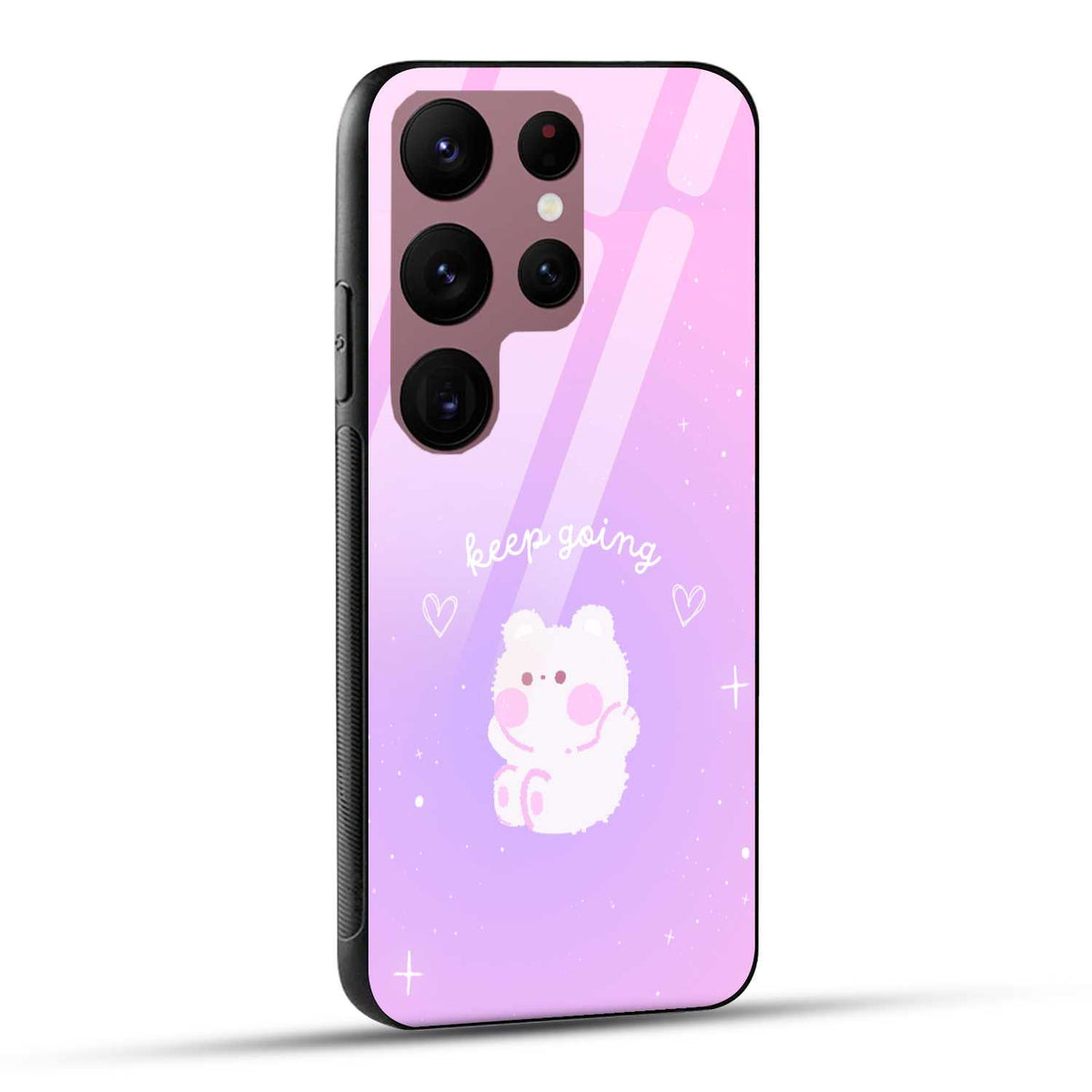 Samsung Galaxy S23 Ultra 5G Back Cover Pink Purple Gradient Aesthetic Motivational Printed Glass Case