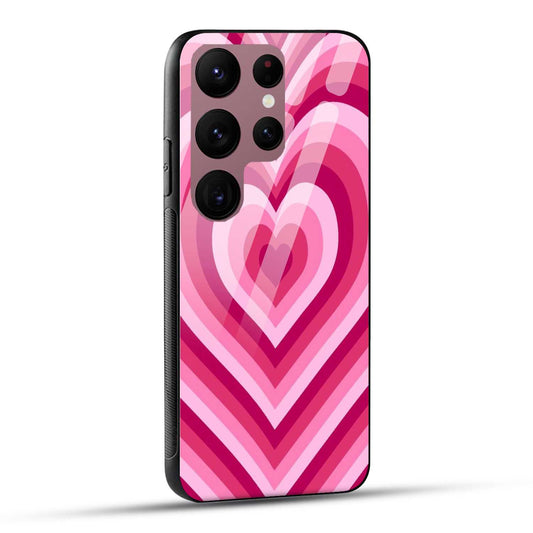 Samsung Galaxy S23 Ultra 5G Back Cover Love Hearts Printed Glass Case
