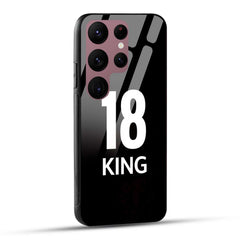 Samsung Galaxy S23 Ultra 5G King number 18 Printed Glass Case