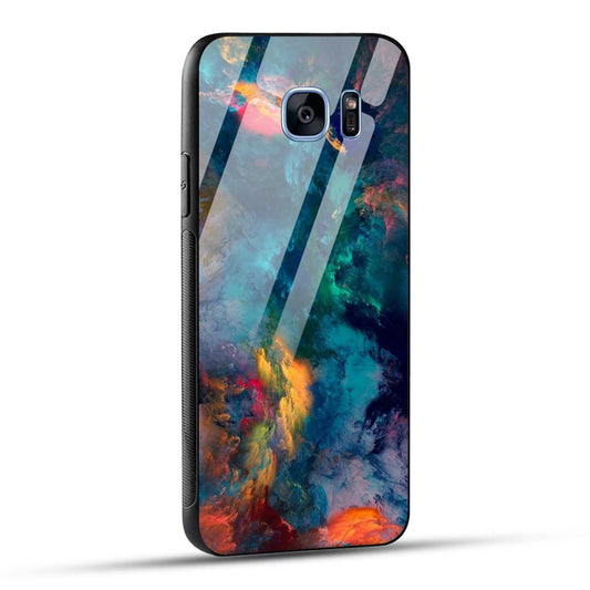 Samsung Galaxy S7 Edge Back Cover Abstract Color Printed Glass Case
