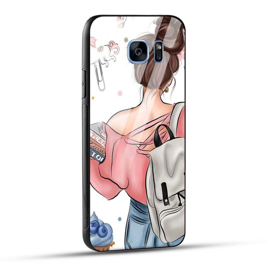 Samsung Galaxy S7 Edge Back Cover Padhaku Girl Printed Glass Case