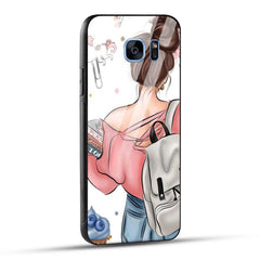 Samsung Galaxy S7 Edge Back Cover Padhaku Girl Printed Glass Case