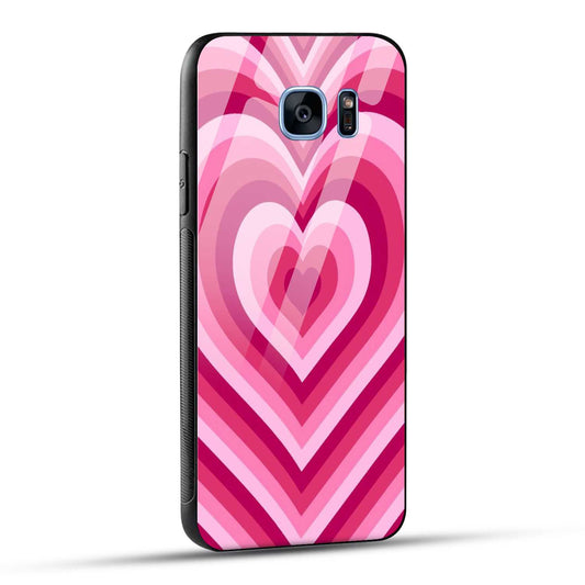 Samsung Galaxy S7 Edge Back Cover Love Hearts Printed Glass Case