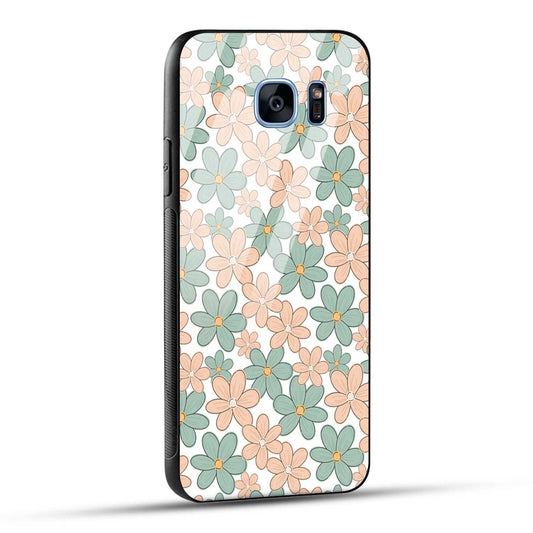 Samsung Galaxy S7 Edge Back Cover Aesthetic Flowers Printed Glass Case