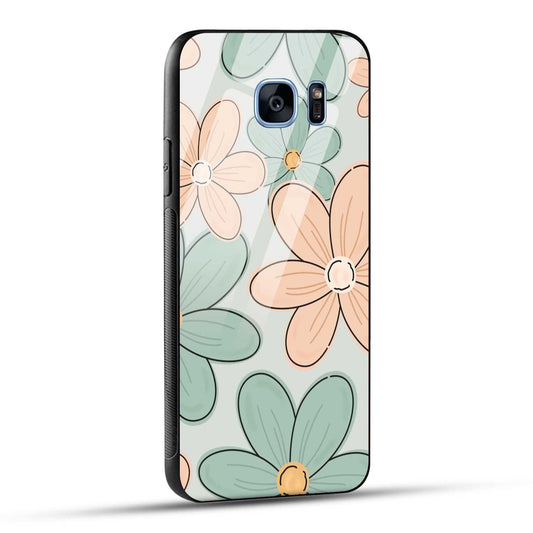 Samsung Galaxy S7 Edge Back Cover Aesthetic Flower Printed Glass Case