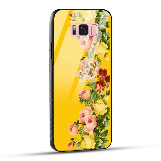 Samsung Galaxy S8 Plus Back Cover Yellow Flowers Printed Glass Case