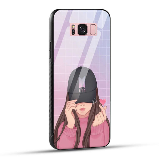 Samsung Galaxy S8 Plus Back Cover Cap Girl Printed Glass Case
