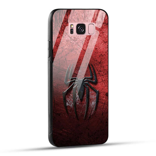Samsung Galaxy S8 Plus Back Cover Red Spider Printed Glass Case