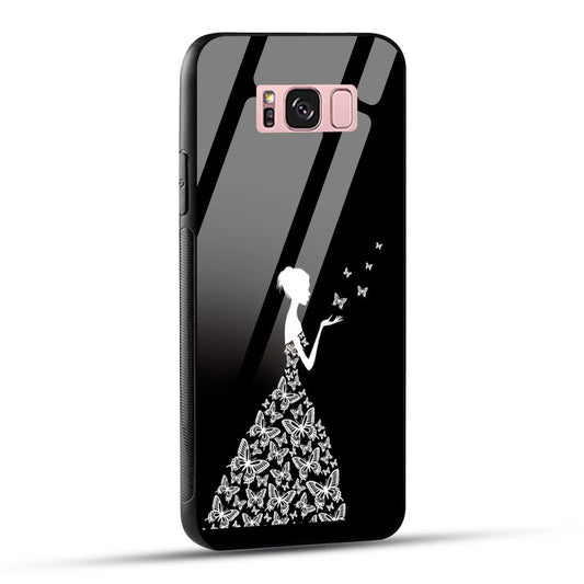 Samsung Galaxy S8 Plus Back Cover Butterfly Girl Printed Glass Case