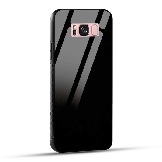 Samsung Galaxy S8 Plus Back Cover Solid Black Printed Glass Case