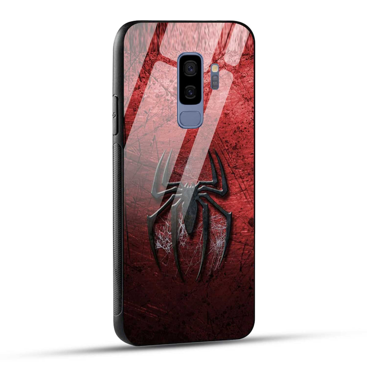 Samsung Galaxy S9 Plus Back Cover Red Spider Printed Glass Case