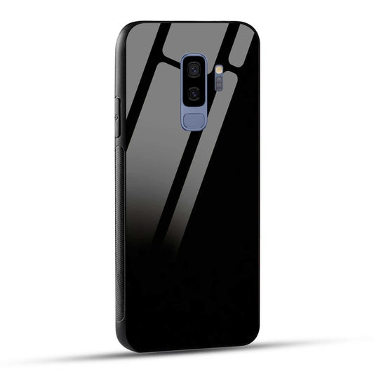 Samsung Galaxy S9 Plus Back Cover Solid Black Printed Glass Case