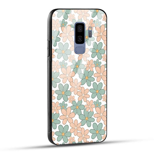 Samsung Galaxy S9 Plus Back Cover Aesthetic Flowers Printed Glass Case