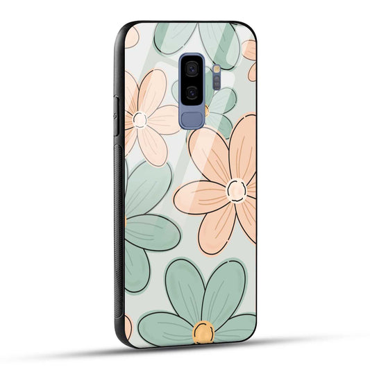 Samsung Galaxy S9 Plus Back Cover Aesthetic Flower Printed Glass Case