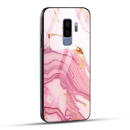 Samsung Galaxy S9 Plus Back Cover Pink Marble Printed Glass Case