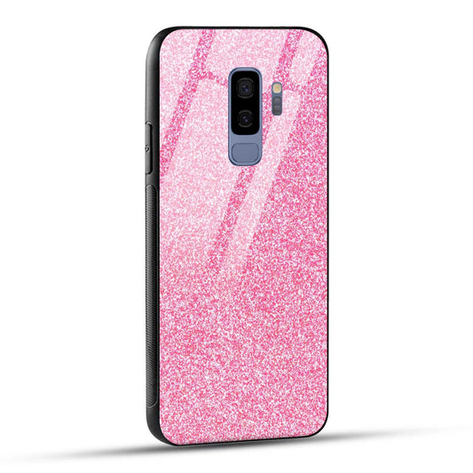 Samsung Galaxy S9 Plus Back Cover Pink Glitter Printed Glass Case
