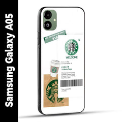 Samsung Galaxy A05 Back Cover Starbucks Coffee Welcome Printed Glass Case