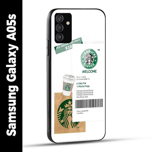 Samsung Galaxy A05s Back Cover Starbucks Coffee Welcome Printed Glass Case