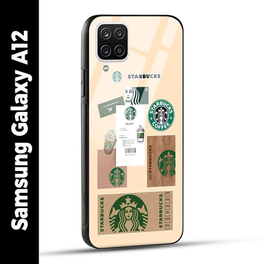 Samsung Galaxy A12 Back Cover Starbucks Coffee Printed Glass Case