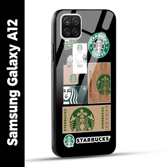 Samsung Galaxy A12 Back Cover Starbucks Filter Coffee Printed Glass Case