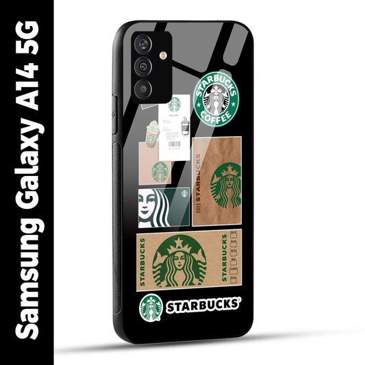Samsung Galaxy A14 5G Back Cover Starbucks Filter Coffee Printed Glass Case