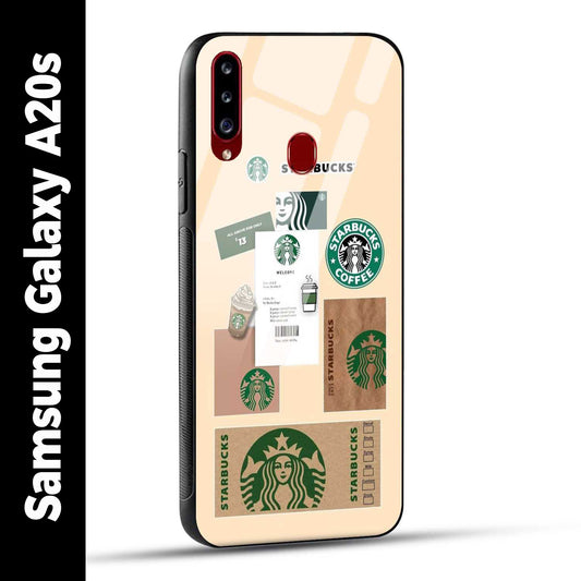 Samsung Galaxy A20s Back Cover Starbucks Coffee Printed Glass Case