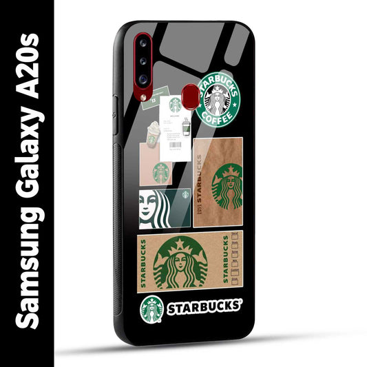 Samsung Galaxy A20s Back Cover Starbucks Filter Coffee Printed Glass Case