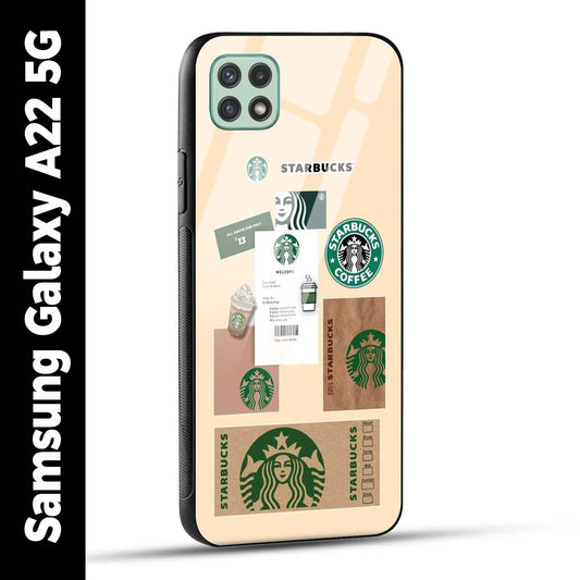 Samsung Galaxy A22 5G Back Cover Starbucks Coffee Printed Glass Case