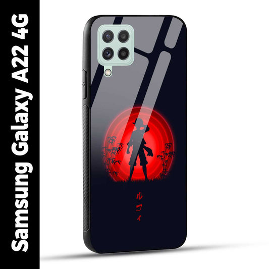 Samsung Galaxy A22 4G Back Cover Luffy One Piece Printed Glass Case