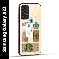 Samsung Galaxy A23 Back Cover Starbucks Coffee Printed Glass Case