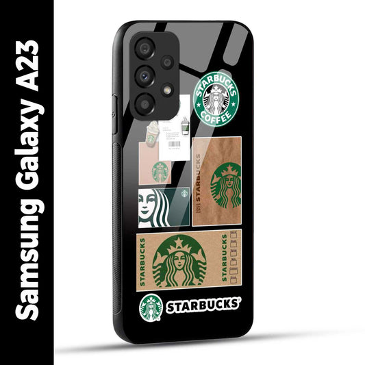 Samsung Galaxy A23 Back Cover Starbucks Filter Coffee Printed Glass Case