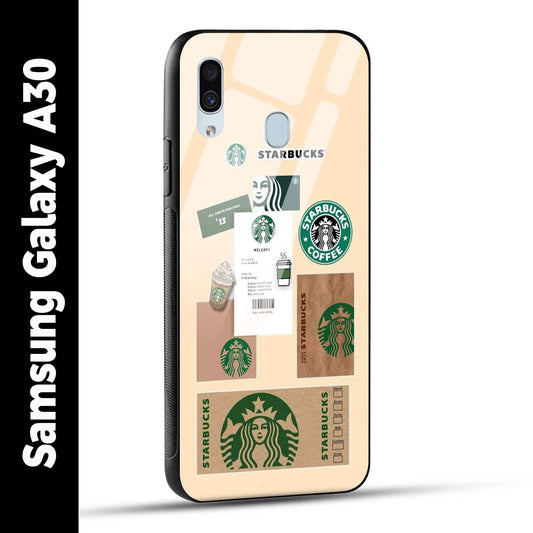 Samsung Galaxy A30 Back Cover Starbucks Coffee Printed Glass Case